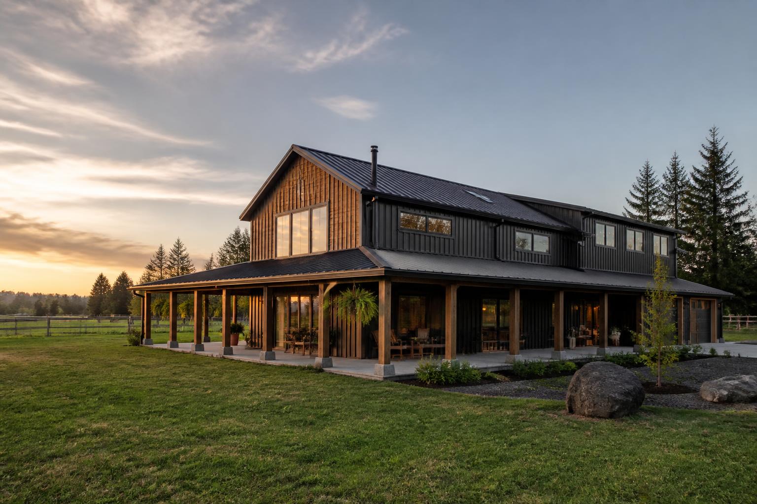 Barndominiums project built by Cedar Moon Structures in Oregon